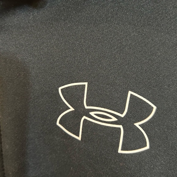 Girls YXL under armour hooded track warm up jacket black white logo - Picture 6 of 7